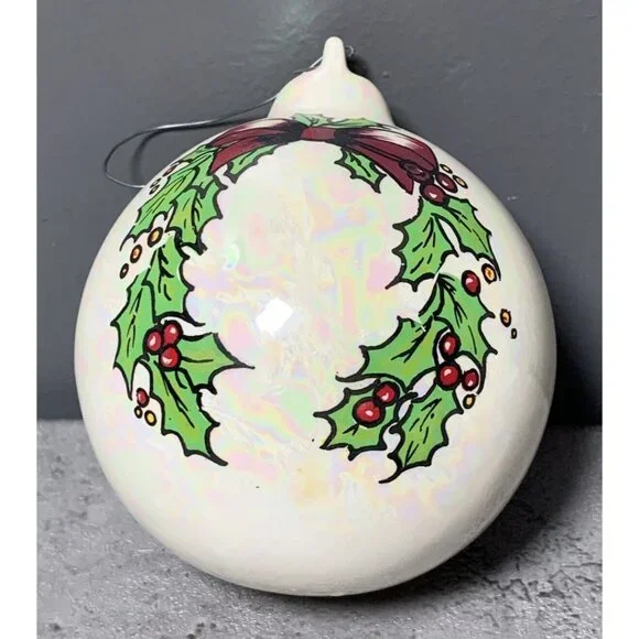 Porcelain Glass Christmas Ornaments 3.5in. (lot of 3) - Picture 5 of 8